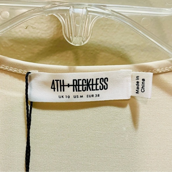 4th + Reckless Beige Maxi Bodycon Dress Medium NWT NEW! - Picture 8 of 11